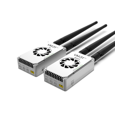 VM31 Video&amp;Data&amp;RC bağlantısı iki frekans seçeneğine sahiptir ((800MHz、1.4GHz) ile 15km dereceli (hava-yer) iletim menzili.
